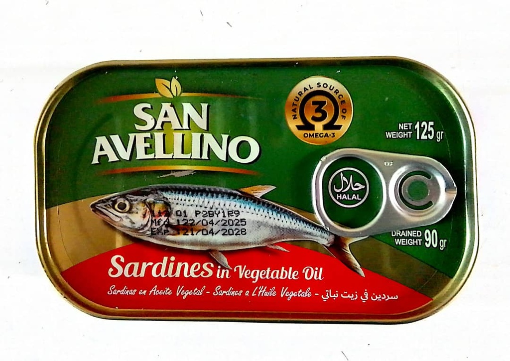 Sardinas en aceite vegetal 125g San Avellino