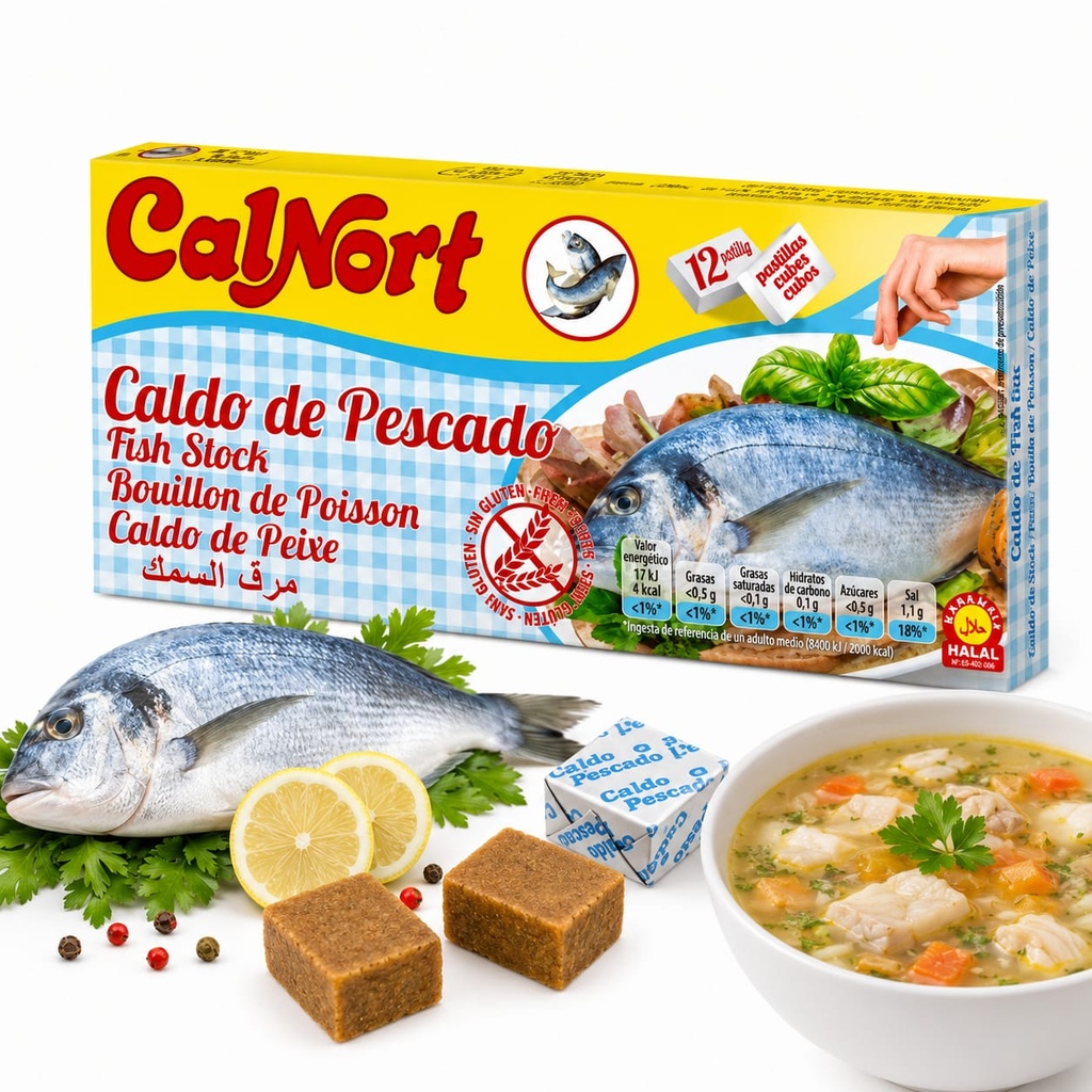 Caldo de Pescado Pastilla 10g Calnort